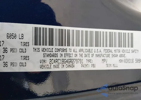 2016 Chrysler Town & Country Touring from USA, damaged, VIN 2C4RC1BG4GR279791